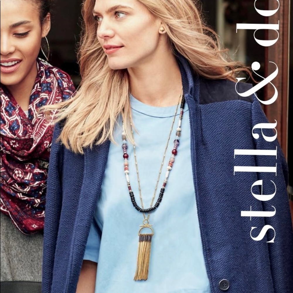 Stella & Dot Genevieve Tassel 3 in 1 necklace